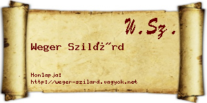 Weger Szilárd névjegykártya